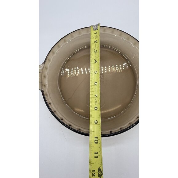 Anchor Hocking Fire-King Vintage 10" Amber Glass 1.5 Qt Fluted Pie Plate Baking - Picture 5 of 8